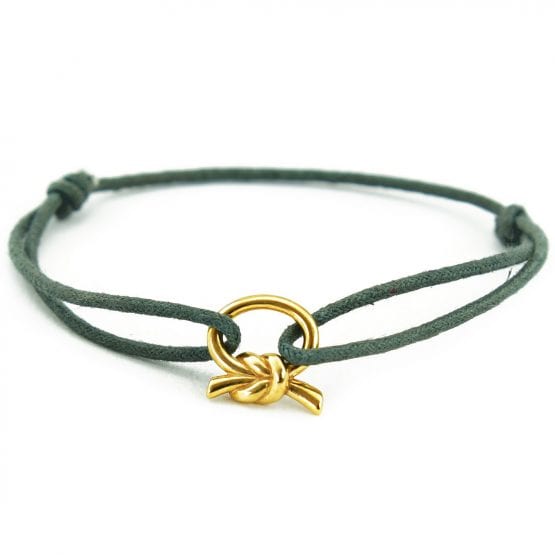 Bransoletka na sznurku pozłacana MEMORY KNOT