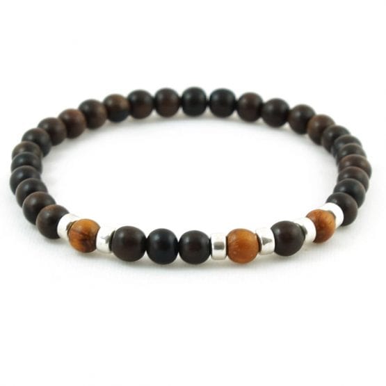 Bransoletka drewniane koraliki ebony&bayong wood