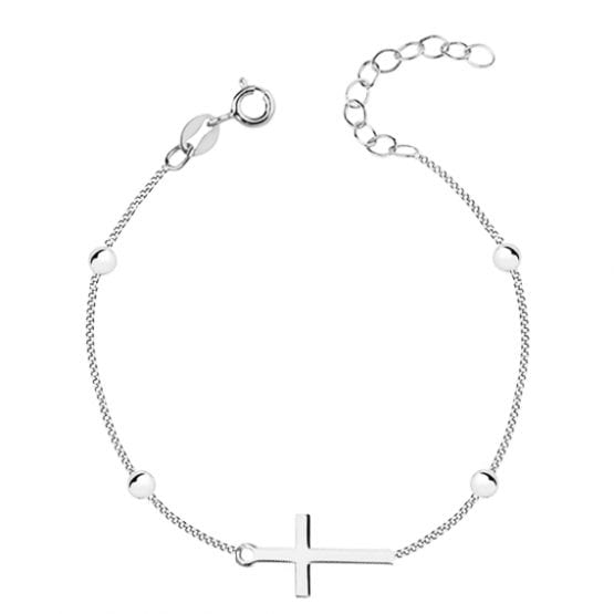 Bransoletka z krzyżykiem i kuleczkami