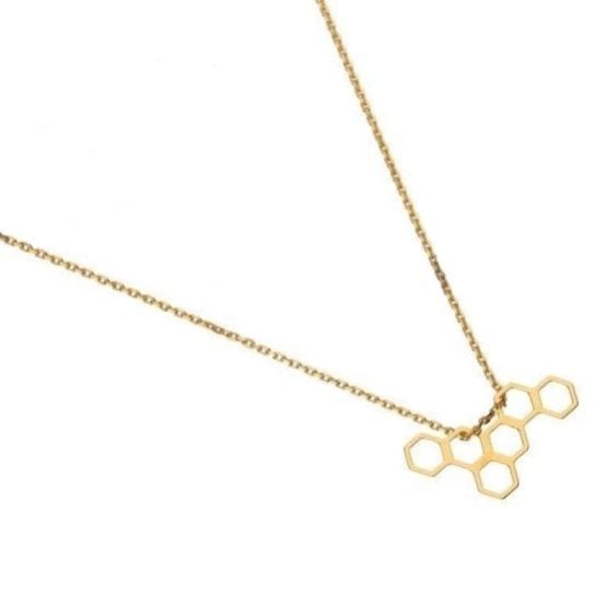 Naszyjnik plaster miodu – srebrny pozłacany