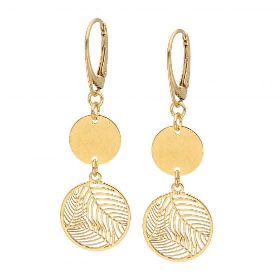 Kolczyki PALM LEAF z kółkiem