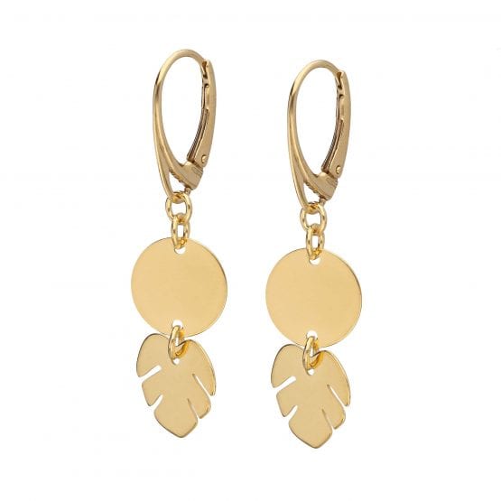 Kolczyki MINI MONSTERA z kółkiem