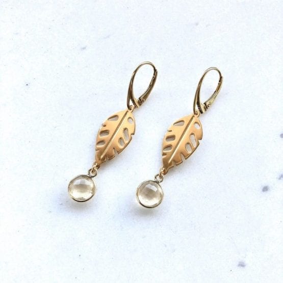 Kolczyki MONSTERA cytryn