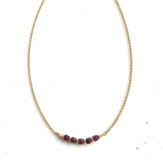 Choker CUBE z rubinami