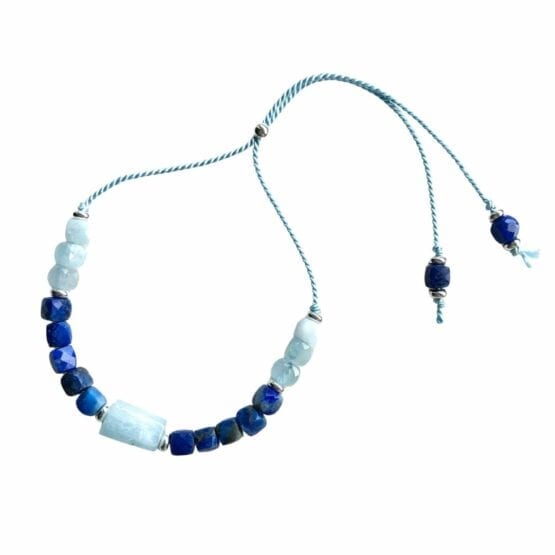 Bransoletka SILK akwamaryn, lapis lazuli