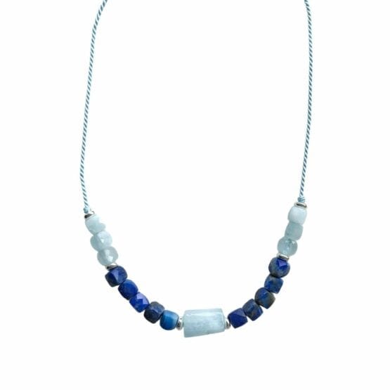 Naszyjnik SILK akwamaryn, lapis lazuli