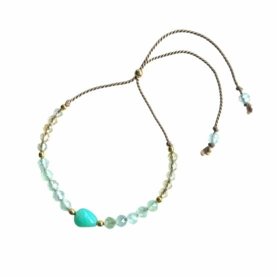 Bransoletka SILK chryzopraz, prehnit, cytryn