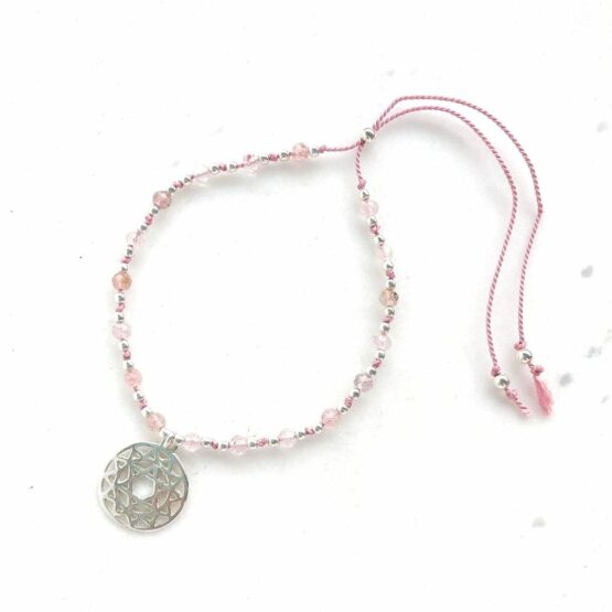 Bransoletka ANAHATA kwarc różowy