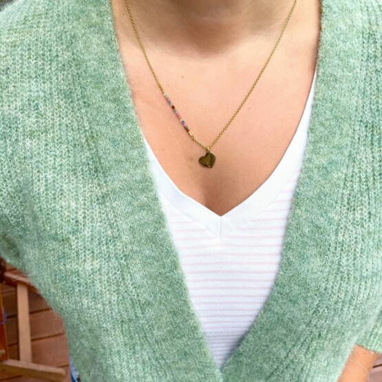 Naszyjnik HEART agat indyjski