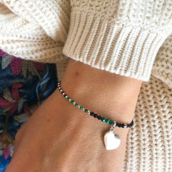 Bransoletka HEART spinel i malachit