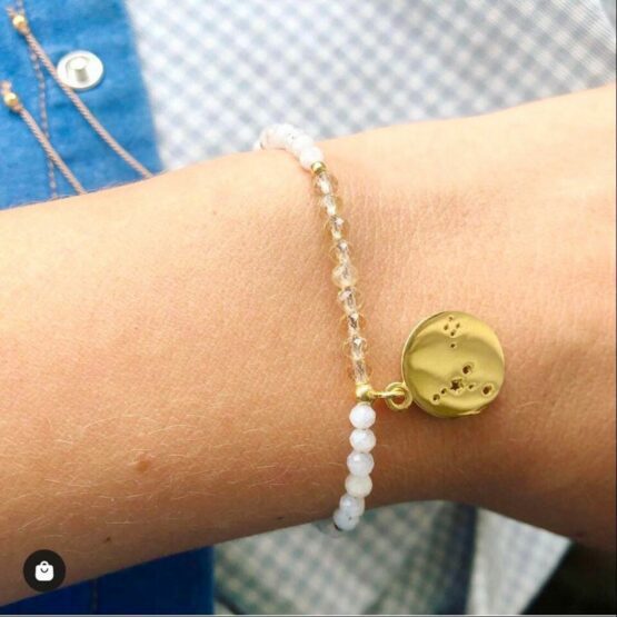 Bransoletka ZODIAK cytryn i kamień księżycowy