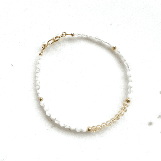 Bransoletka ZODIAK cytryn i kamień księżycowy