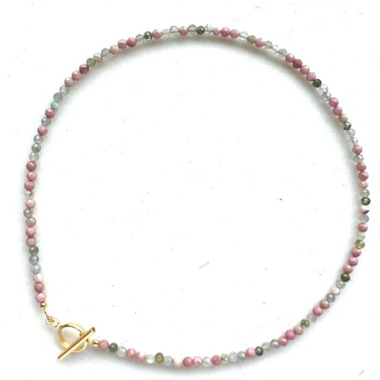 Naszyjnik choker SIMPLE rodonit, labradoryt, agat