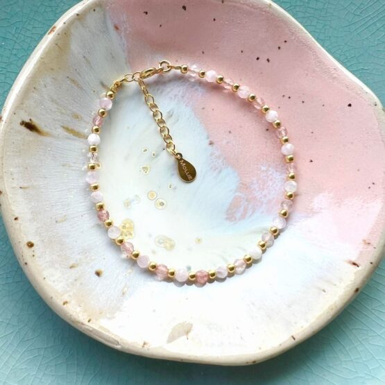 Bransoletka SPRING kunzyt, kwarc górski