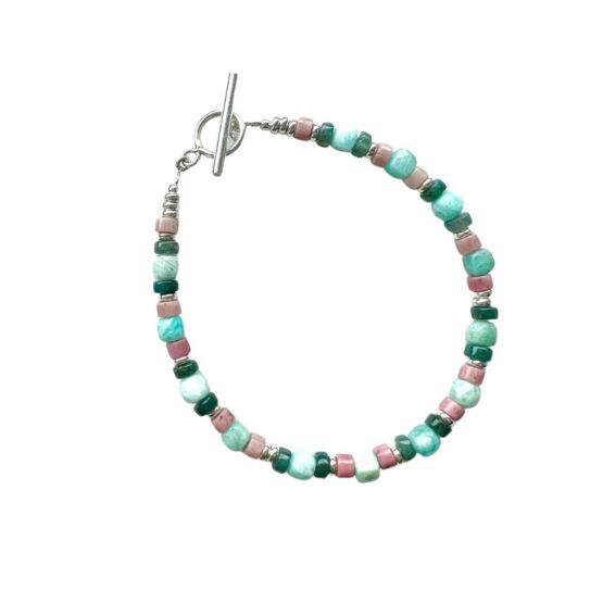 Bransoletka CUBE green rose