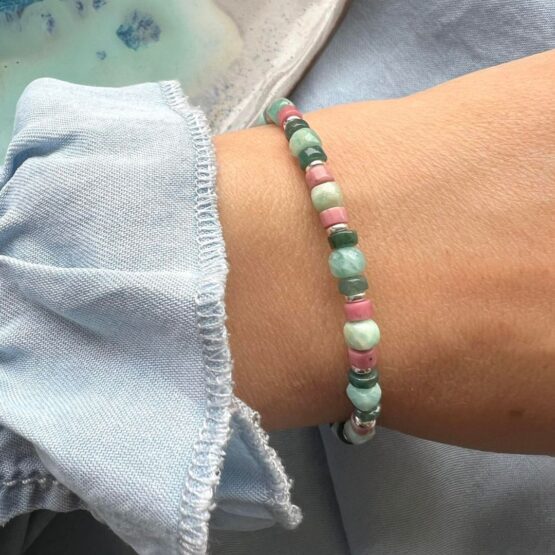 Bransoletka CUBE green rose