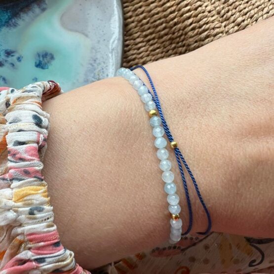 Bransoletka SILK akwamaryn