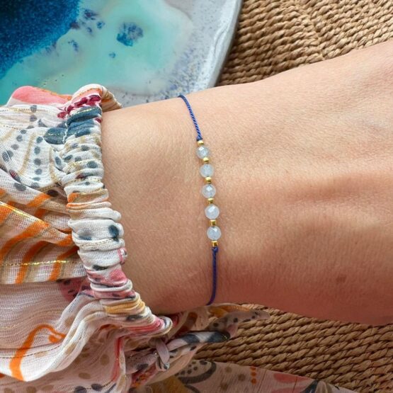 Bransoletka SILK akwamaryn