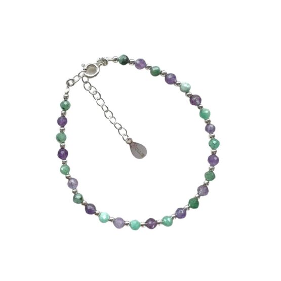 Bransoletka SPRING ametyst i szmaragd