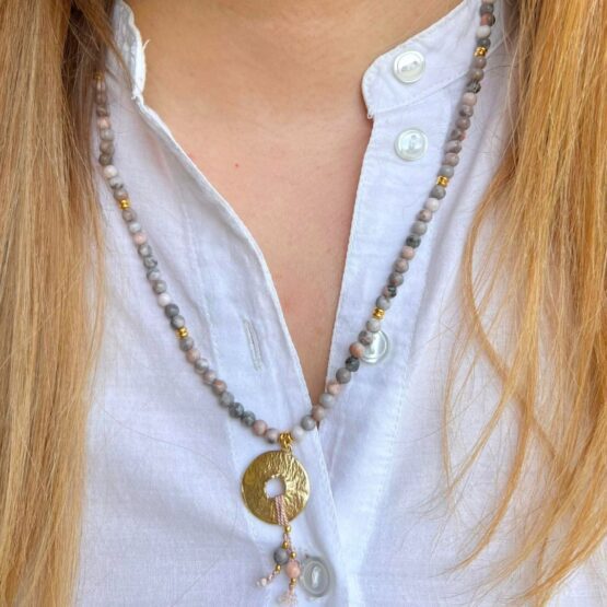 Naszyjnik ANTIQUE jaspis pastelowy