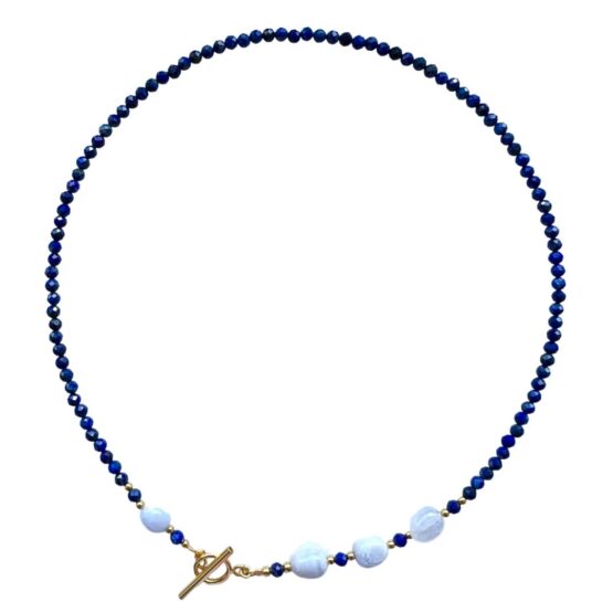 Naszyjnik BLUE chalcedon i lapis lazuli