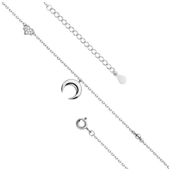 Bransoletka FOOT księżyc srebrna