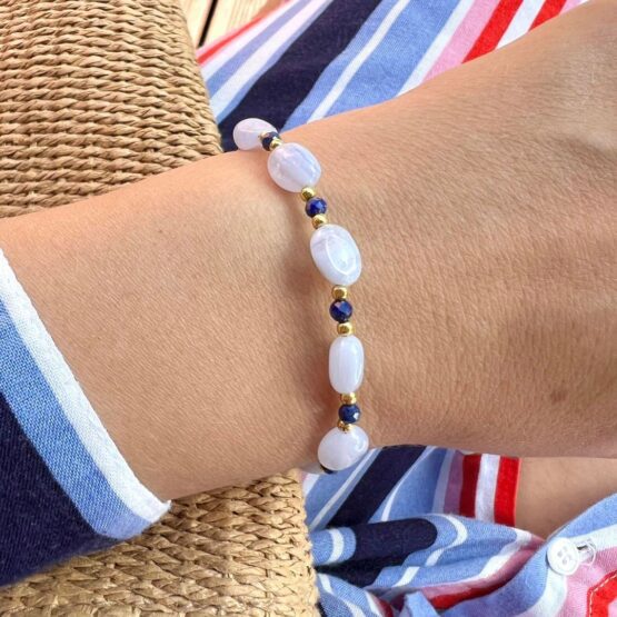 Bransoletka BLUE chalcedon i lapis