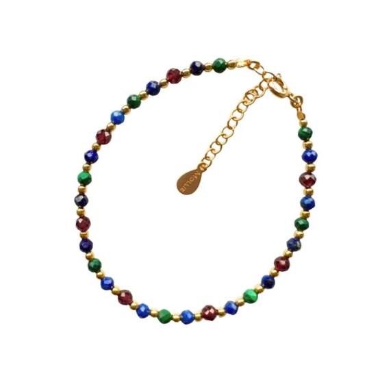 Bransoletka SPRING granat, lapis, malachit