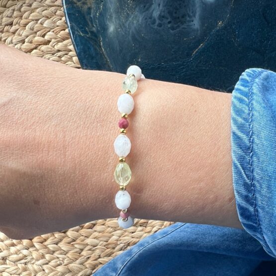 Bransoletka LUNA prehnit, rodonit