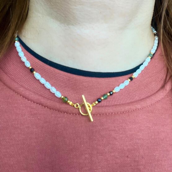 Naszyjnik WISH perła, turmalin