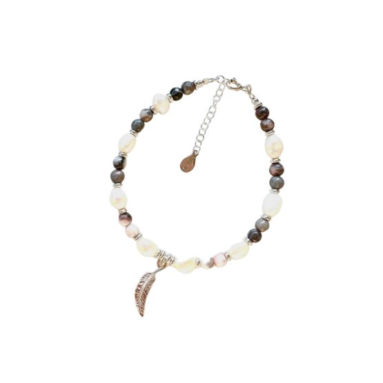 Bransoletka FEATHER perła, jaspis