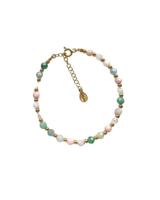 Bransoletka SPRING szmaragd, morganit, opal