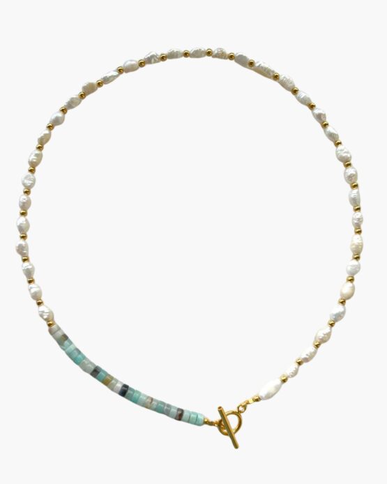 Naszyjnik ARTE perła, amazonit