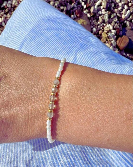 Bransoletka LABRADORYT perłowy